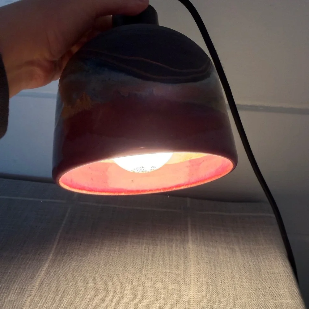 Handmade Ceramic Pendant Light Clay Southwestern Desert Woodruff‎ Black